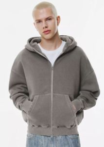 French terry 500 gsm Heavy Material Men's Street wear Hoodie Screen Printing Distressed <b>White</b> Hoodie - Product Image 3