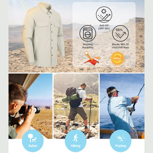 เสื้อเดินป่าคุณภาพสูงสำหรับผู้ชาย ปรับแต่งได้ รุ่นใหม่ ไซส์ใหญ่ สไตล์ลำลอง เสื้อเดินป่าระบายอากาศได้ดี สีพื้น เสื้อผู้ชาย - Product Image 3