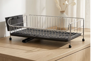 OEM/ODM Vietnam Stainless Steel Wall Mounted Dish <b>Drying</b> <b>Rack</b> Single Tier Kitchen Storage Shelf - Product Image 1