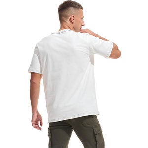 High Quality Soft Fabric Custom Front Graphic Logo Label Polyester/Cotton Pure White Formal Oversized Short Sleeve Anti-Pilling - Product Image 2