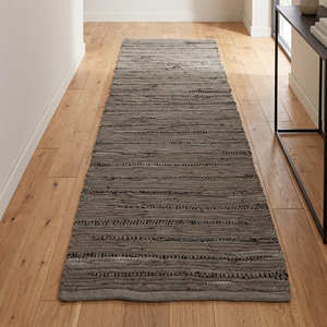 Tapis de couloir bleu chiné pour les intérieurs côtiers, scandinaves et modernes bio - Product Image 2