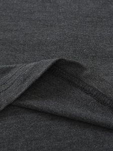 Shorts décontractés pour hommes en coton gris foncé avec cordon de serrage, respirants, tricotés, taille mi-haute, style athlétique avec poches latérales - Product Image 5