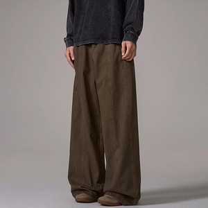 Men <b>Hip</b> Hop Style Wide Leg Baggy Jeans Casual Washed Denim Streetwear Fashion Trousers - Product Image 4