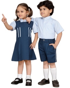 Uniforme Escolar de Alta Calidad para Niños de Jardín de Infancia, Camisa y Pantalones Cortos para Niños y Vestido Tipo Jumper para Niñas - Product Image 1