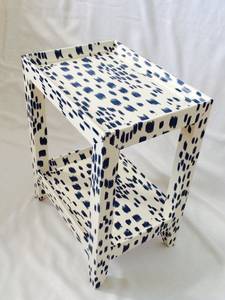 Round Blue Bone Inlay Decorative Table - Product Image 4
