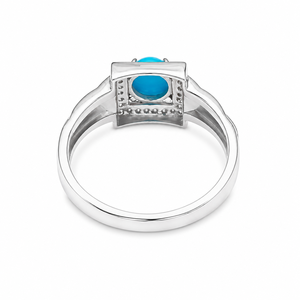 <b>Turquoise</b> and Diamond <b>Ring</b> in 925 Sterling Silver - Product Image 2