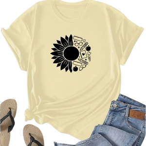 Camiseta de algodón para mujer, tranquila y suave, Ideal para mañanas de trabajo de verano y videollamadas informales - Product Image 2