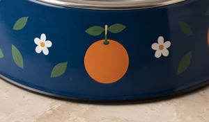 Moderno Tazón de Metal Redondo para Mascotas con Esmalte Naranja, Antideslizante, con Base de Goma, para Perros y Gatos, Venta al por Mayor - Product Image 3