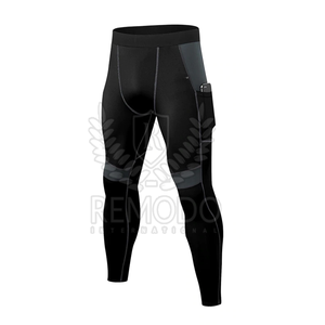 Elastic Waist Custom Printed Men Compression Pant With Pocket <b>Stretchy</b> Durable Spandex/Polyest Fiber Workout Tights For Fitness - Product Image 1
