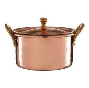 Olla de Cobre para Servir con Tapa de Acero Inoxidable y Asas Dobles, Apta para Lavavajillas y Horno, Ecológica - Product Image 3