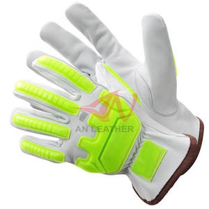 Guantes de Trabajo Resistentes de Cuero con TPR, Diseñados para Protección Contra Impactos y Control del Agarre para Trabajadores Hombres - Product Image 6