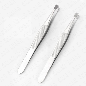 3 Piece Stainless Steel Slanted Eyebrow Tweezers Set Stripe Grip Custom Color Precision Brow Shaping <b>Tool</b> Custom Logo - Product Image 2