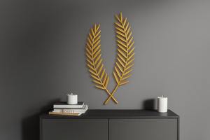 Decoración de pared minimalista con diseño de espiga de trigo y hojas, en metal con acabado dorado, para la sala de estar, comedor, hoteles y cafeterías. - Product Image 4