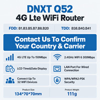 Router Mini LTE Cat4 4G DNXT 4g, CPE 2.4GHz 300Mbps, Router Ethernet dengan Layar LCD Tampilan Waktu & Tanggal, Modem Wi-fi untuk Penggunaan di Rumah