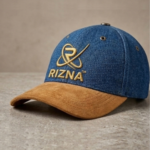 Gorra de Béisbol RIZNA de Mezclilla Twill, 6 Paneles, Ajustable, Unisex, Estilo Casual Vintage, Lavada, con Logotipo Bordado en 3D en el Panel Frontal, Azul, Algodón, Metal - Product Image 3