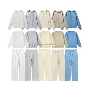 Ensemble de pantalons de survêtement et de sweat à capuche multicolores 100% coton surdimensionné 500 gsm de haute qualité - Product Image 1