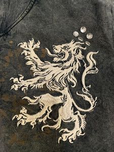 Sweat à capuche personnalisé en coton pour homme, style streetwear, effet délavé soleil, avec rivets et strass - Product Image 2