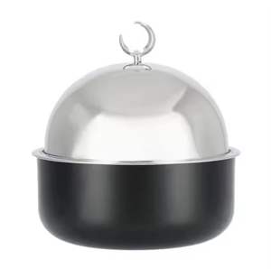 Cuenco de lujo de metal dorado martillado con tapa, calentador decorativo de alimentos, servidor de buffet, contenedor de almacenamiento, decoración del hogar - Product Image 4