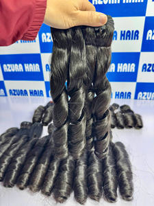 Cabello humano real Remy Vietnam, tejido doble, sin químicos, voluminoso, ondas naturales, color negro. - Product Image 4