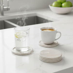 Ensemble de sous-verres modernes en marbre avec support, sous-verres ronds pour bar, hôtel, restaurant et décoration intérieure - Product Image 6