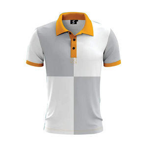 Chemises pour hommes personnalisées à manches courtes en coton respirant à séchage rapide, imprimées par transfert thermique, motif uni foncé - Product Image 3