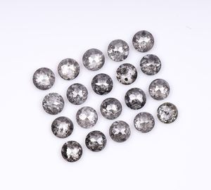 Diamant rond naturel sel et poivre de 2,5 mm, taille rose, diamant noir rustique en vrac pour la fabrication de bijoux, fournisseur en gros - Product Image 2
