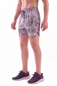 custom <b>mens</b> <b>red</b> chain link <b>shorts</b> sublimated pattern gym running <b>short</b> split hem side open seam pockets athletic workout - Product Image 3
