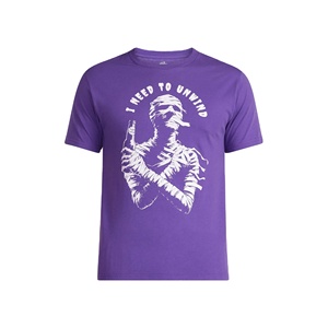 Camiseta de algodón 100% para hombre, estampada, informal, de manga corta, cuello redondo, teñida, de secado rápido, alta densidad de fibra. - Product Image 5