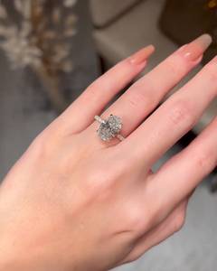 3 Carat Oval Cut Hidden Halo Moissanite Engagement <b>Ring</b> for Women | <b>Solitaire</b> Wedding <b>Ring</b> | Luxury Bridal Jewelry - Product Image 3