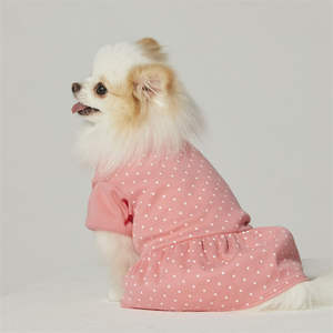 ODM Taiwan Made Organic Cotton Mermaid Tail Hem pink Pet Dress - Product Image 2