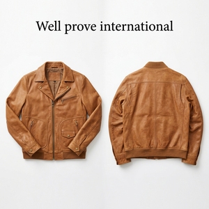 Veste de motard en cuir synthétique blanc avec logo personnalisé en relief, écologique, imperméable, respirante, fermeture éclair, panneaux - Product Image 4