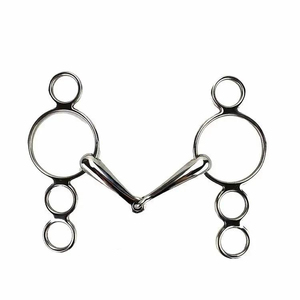 Adjustable Stainless Steel Continental <b>Gag</b> Horse Bit Loose <b>Ring</b> Magennis Snaffle Design Riding Training Control Gear - Product Image 1