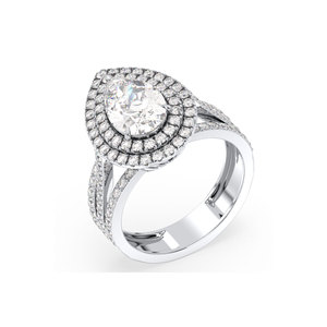 Bague halo en diamant de laboratoire certifié REYES IGI, luxe, or massif 14 carats, diamant HPHT CVD, cadeau de mariage ou de fiançailles pour femme - Product Image 1