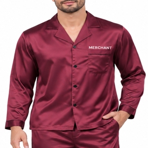 Ensemble de pyjama décontracté pour homme, couleur personnalisée, été, boutonné devant, manches longues, respirant, polyester/coton - Product Image 6