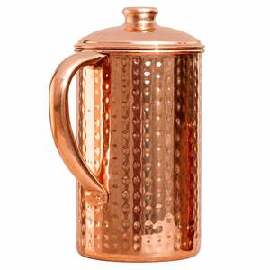 Pichet en Cuivre Artisanal avec Couvercle – Carafe à Eau Métallique Faite à la Main de Haute Qualité, Durable et Écologique pour Servir les Boissons - Product Image 1