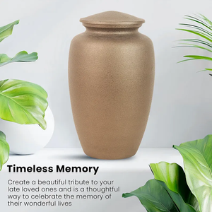 Aluminum Matte Brown Cremation Urn Metal Ashes <b>Vase</b> Handmade <b>Memorial</b> Jar Custom Color for Adult Remembrance - Product Image 4
