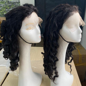 Peluca de cabello humano virgen sin procesar, pelo de color alineado con cutícula Virgen sin procesar, encaje ondulado transparente a precio de fábrica real - Product Image 1