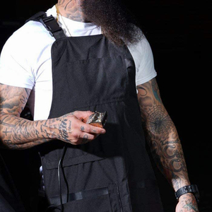 Hot Selling Barber Salon <b>Aprons</b> Multi Pockets Solid Color Knitted Fabric Barber Beauty Salon Use <b>Aprons</b> Adjustable Straps <b>Aprons</b> - Product Image 4