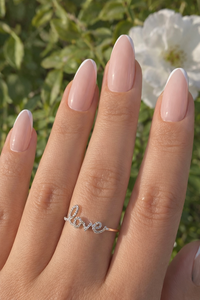 Anillo de Oro Sólido de 14K con Nombre Personalizado, Anillo de Diamantes con Letra de Amor, Anillo de Pareja, Anillo para Enamorados, Regalo Romántico para Ella - Product Image 6