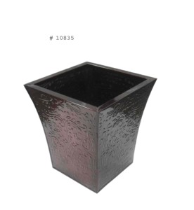 Pot de fleurs carré en métal rond, effet doré moderne, pour plantes d'intérieur et d'extérieur - Product Image 2