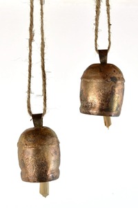 Cloche tibétaine vintage en laiton avec poignée Vajra, petite cloche bouddhiste portative pour la méditation et la décoration - Product Image 3