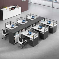 Bureau de travail en forme de L moderne et convertible pour centre d'appels, poste de travail de bureau à domicile avec cloison