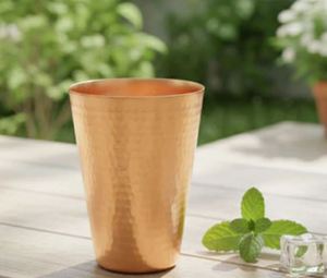 Gift Item Copper Glass Tumbler Manufacturer Ayurvedic Drinking Water Cup Bulk Export Metal <b>Drinkware</b> Supplier - Product Image 4