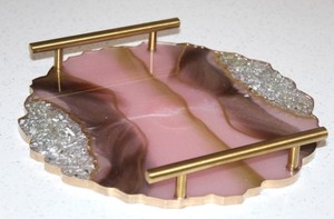 Resin Display Tray Premium Finish for Dining <b>Table</b> <b>Vanity</b> Countertop and Decorative Centerpiece Arrangement - Product Image 2