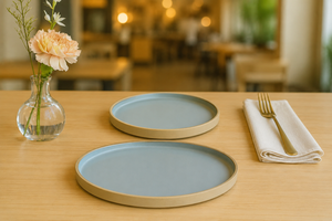 Premium Minimalist Matte Blue <b>Ceramic</b> Dinner <b>Plate</b> – Modern Round Stoneware Serving <b>Plate</b> for Everyday Dining & Home Decor - Product Image 4
