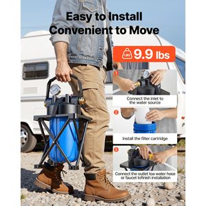 Sistema di Filtrazione Acqua Premium da 0,5 Micron per Camper con Staffa di Montaggio Cartuccia, Filtri Acqua Esterni per Sostituzione in Camper - Product Image 6