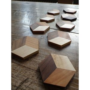 Modern Eco-Friendly Resin Wooden Coasters Mats & <b>Pads</b> for Contemporary Homes - Product Image 6