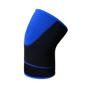 สนับเข่าแบบนีโอพรีน สีดำ-น้ำเงิน แผ่นข้างสีน้ำเงิน หนา 7 มม. สำหรับสควอท เดดลิฟท์ ช่วยรัดกระชับและพยุงสะบ้าหัวเข่า เหมาะสำหรับออกกำลังกาย ยกน้ำหนัก (1 คู่) - Product Image 2