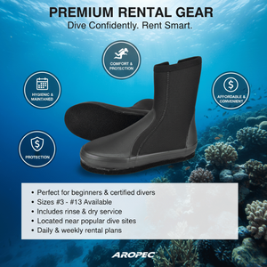 Botas de Buceo Aropec de Neopreno de 5mm, Impermeables, con Suela de Fieltro Antideslizante, Color Negro, para Buceo, Snorkel, Alquiler, Escuela, OEM/ODM, Taiwán - Product Image 2