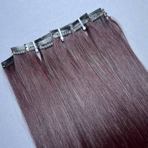 Extensions de cheveux raides en os bourgogne brut vietnamien clip droit vierge non traité sans enchevêtrement en - Product Image 3
